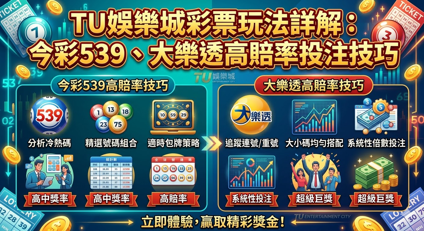 TU娛樂城彩票玩法詳解：今彩539、大樂透高賠率投注技巧。