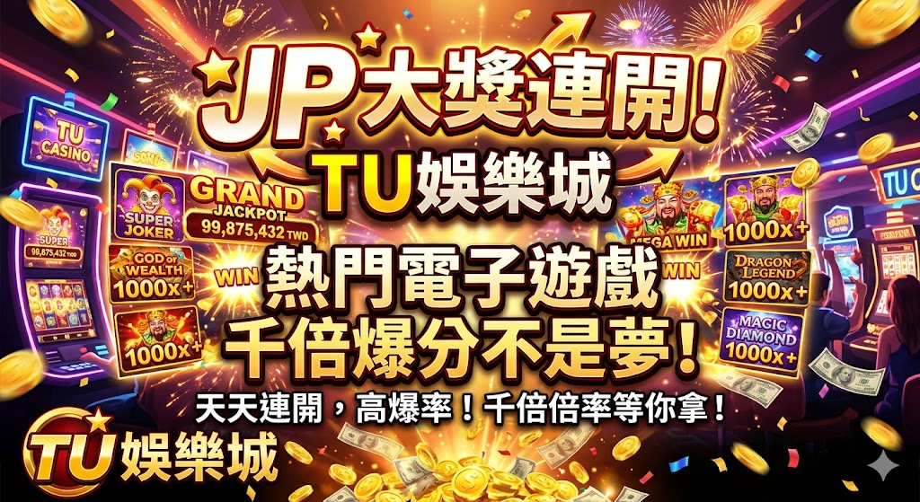 JP 大獎連開！TU娛樂城 熱門電子遊戲，千倍爆分不是夢。